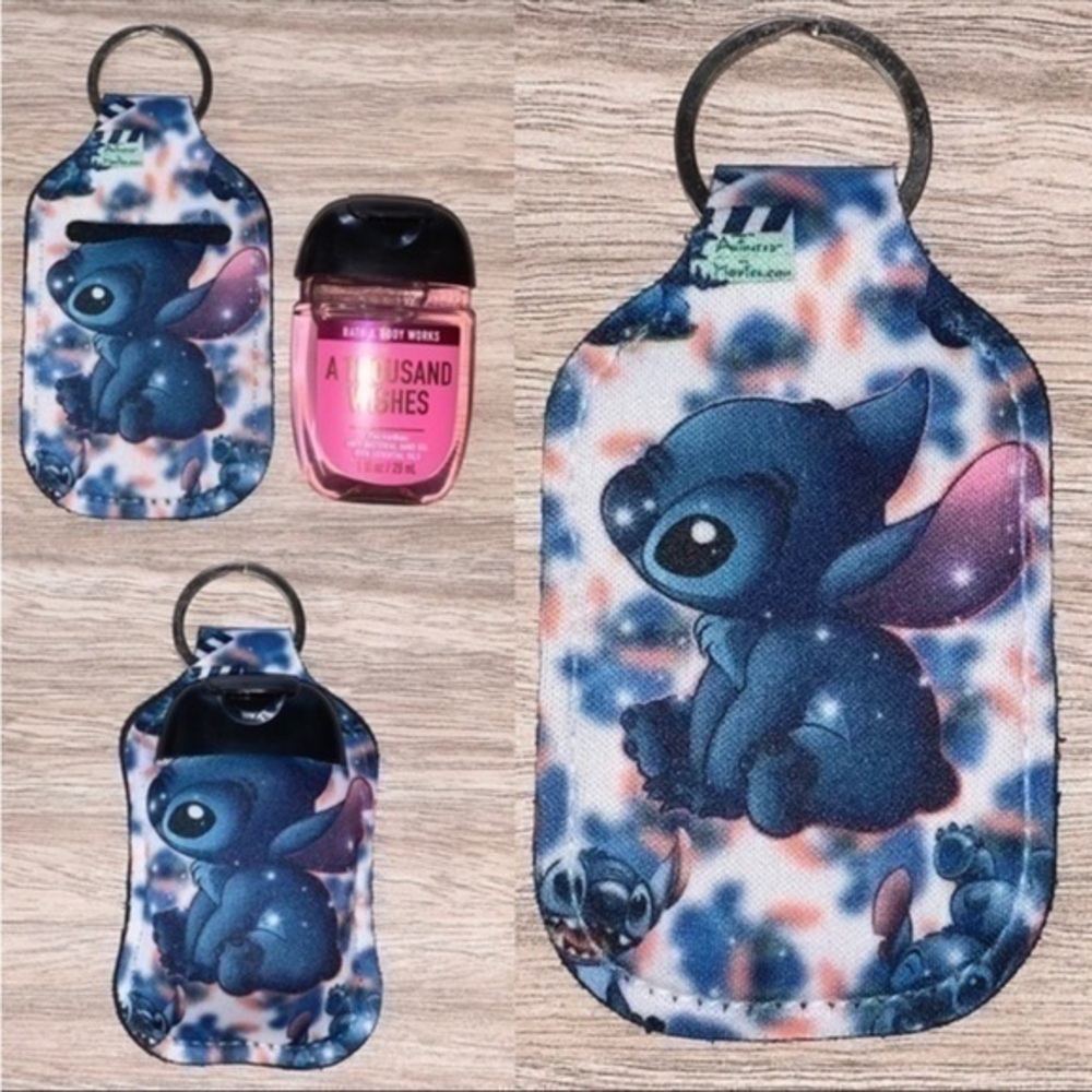 Disney large Stitch blue hand sanitizer holder new